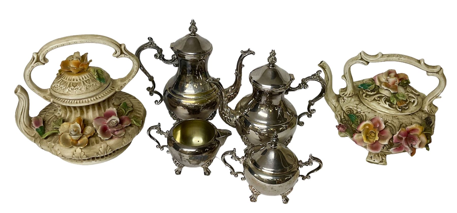 Two Capodimonte teapots