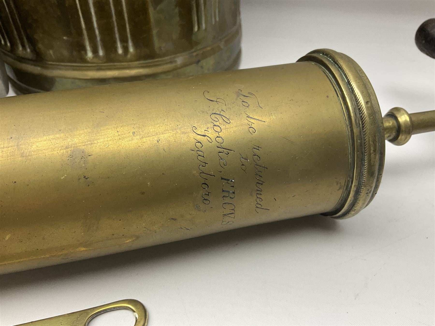 Victorian brass veterinary syringe - Image 9 of 9