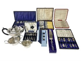 Silver plated three piece tea service