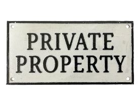 Cast iron sign 'Private Property' L28cm