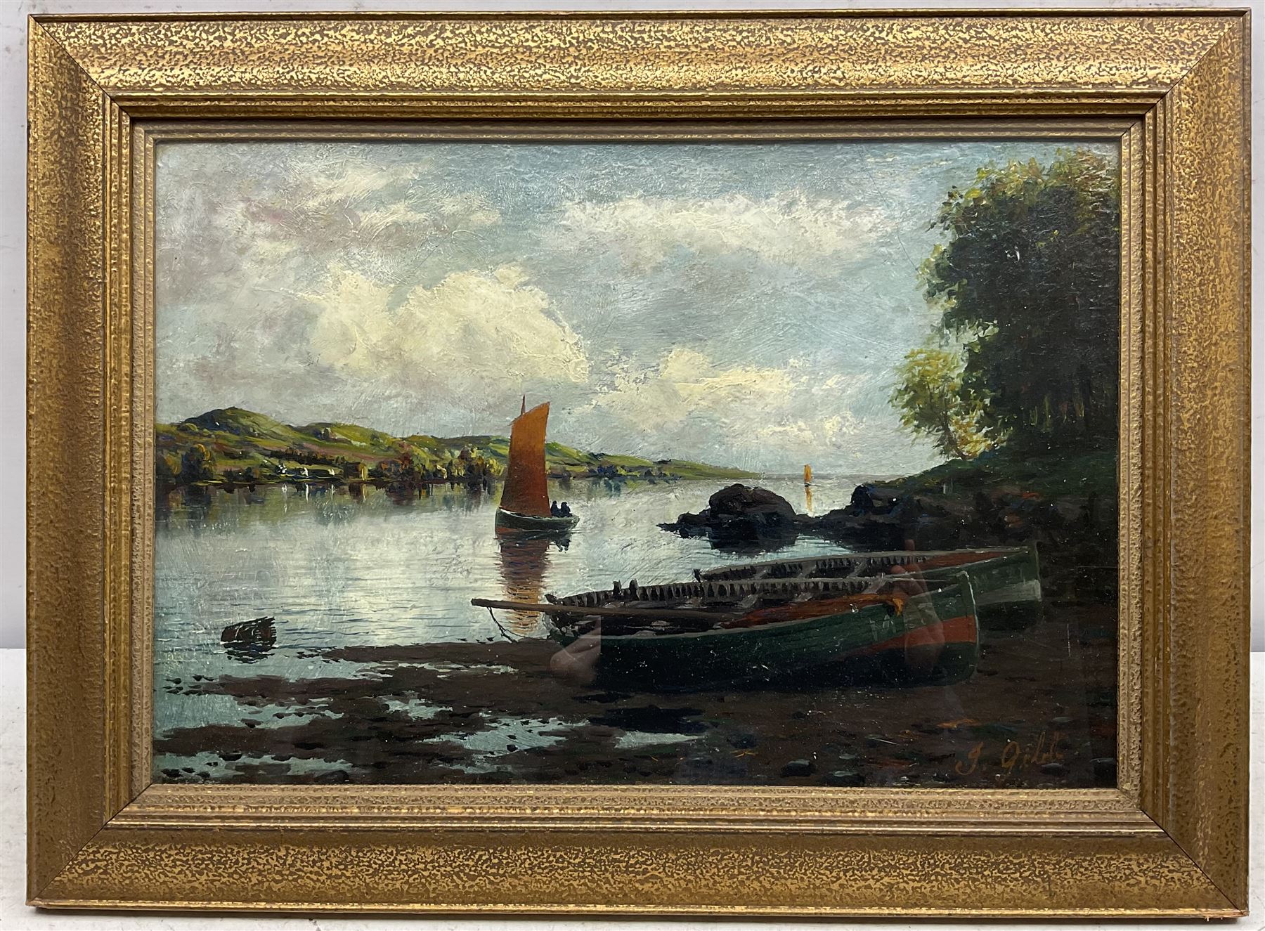 J Gibb (19th century): Montrose Fishing Boats in an Estuary - Image 2 of 3