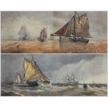 George Chambers Jnr. (British 1829-1878): Yarmouth Boat and other Shipping at Sea