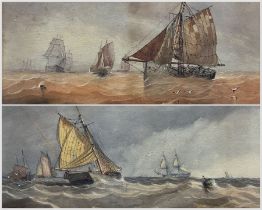 George Chambers Jnr. (British 1829-1878): Yarmouth Boat and other Shipping at Sea