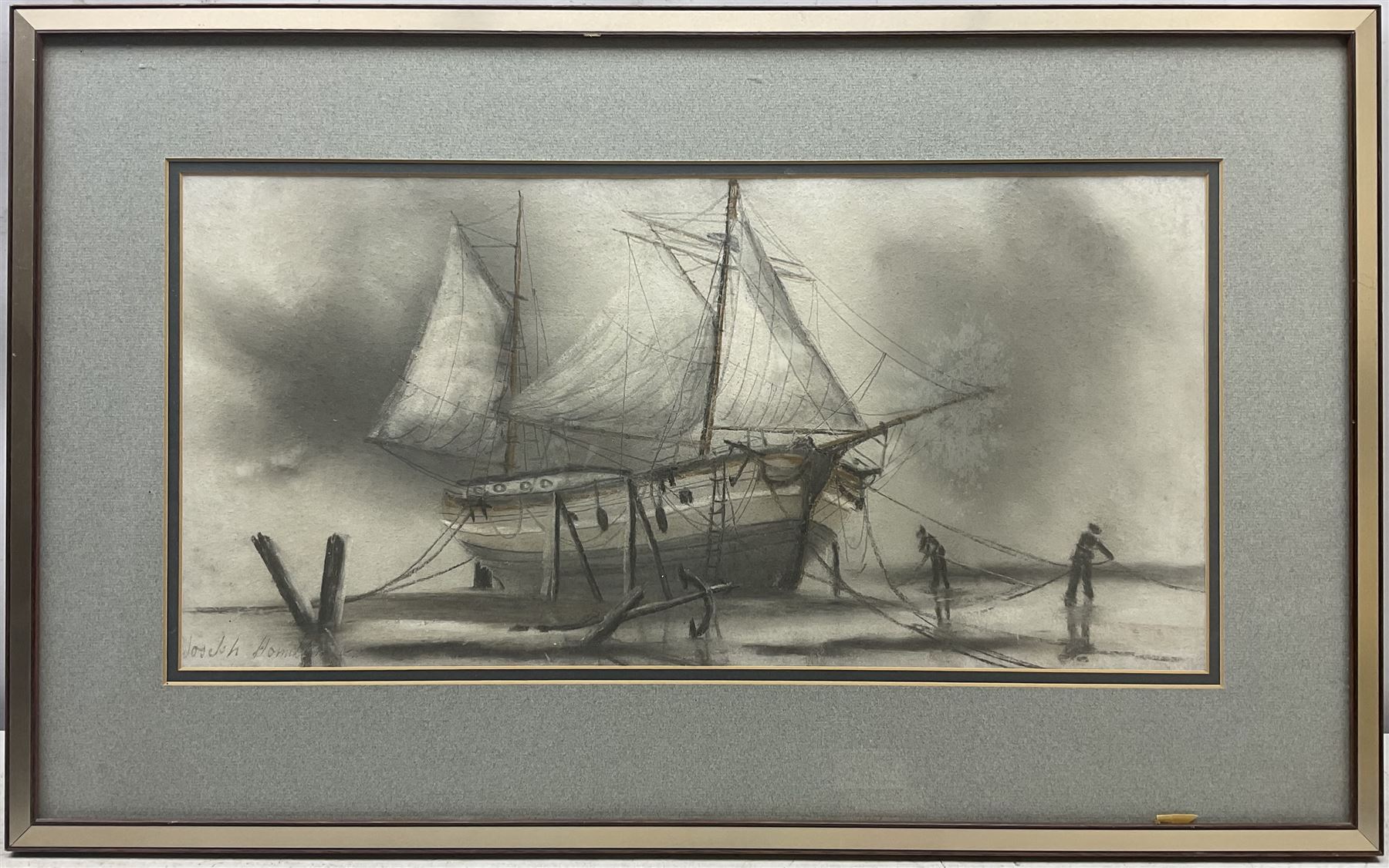 Joseph Hamilton (British 20th Century): Mooring Ships - Image 2 of 7