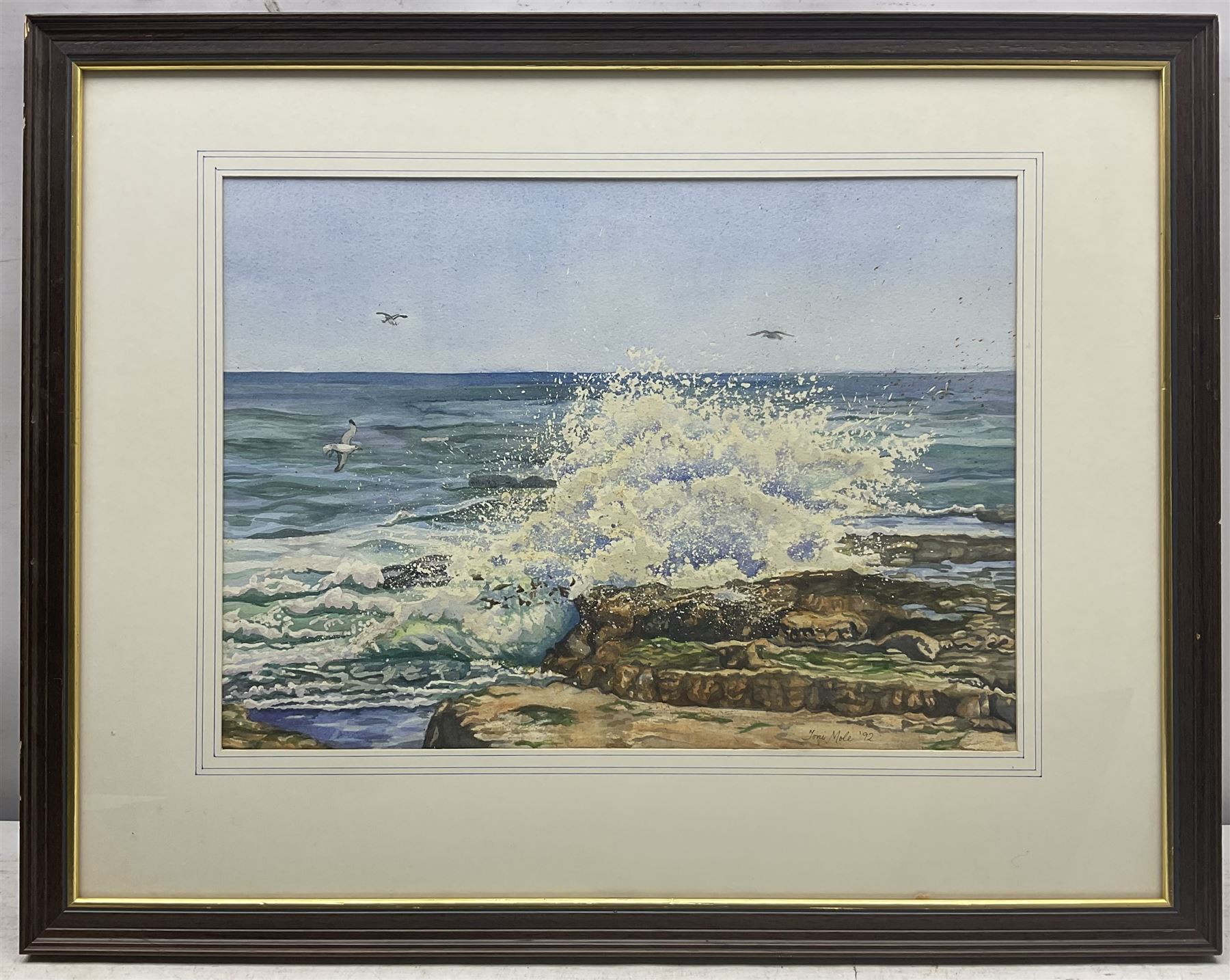 Toni Mole (British 20th Century): Waves Against the Rocks - Image 2 of 4