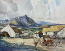 Frederick George Meekley (Carlisle 1896-1951): 'Scottish Scene' - Cattle in the Lane