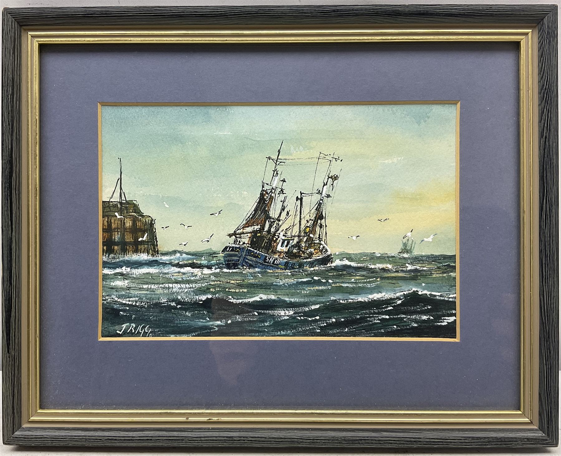 Jack Rigg (British 1927-2023): Scarborough Fishing Vessel Leaving the Harbour - Image 2 of 4