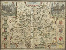 John Speed (British 1552-1629): 'Surrey Described and Divided into Hundreds'