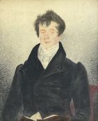 H Casson (Early 19th century): 'John Horsfell - Surgeon of Wakefield' half length portrait