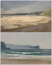 Michael Fairclough (British 1940-): 'Church Cove and Mullion Island' and 'Towards Solva - Newgale Sa