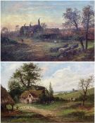 English School (Late 19th century): Country Cottages