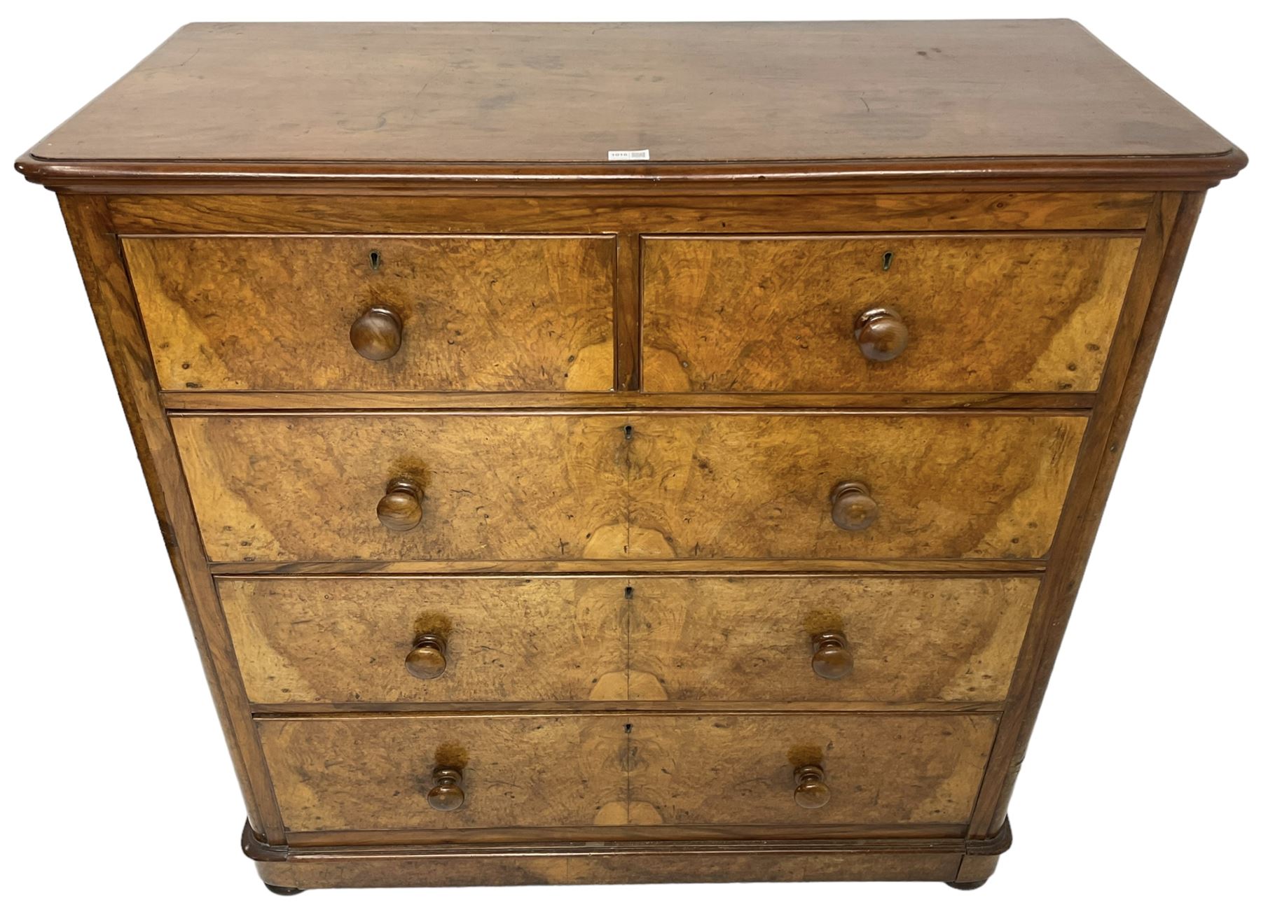 Early 20th century figured walnut chest - Image 7 of 8