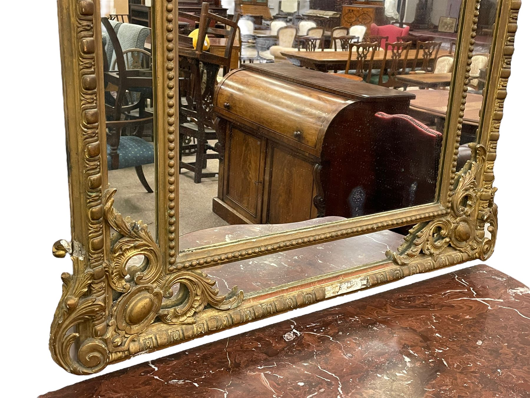 19th century giltwood and gesso console table and mirror - Image 8 of 12