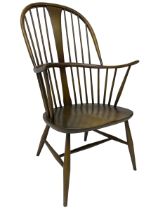 Ercol - 'Windsor' elm and beech high back chair