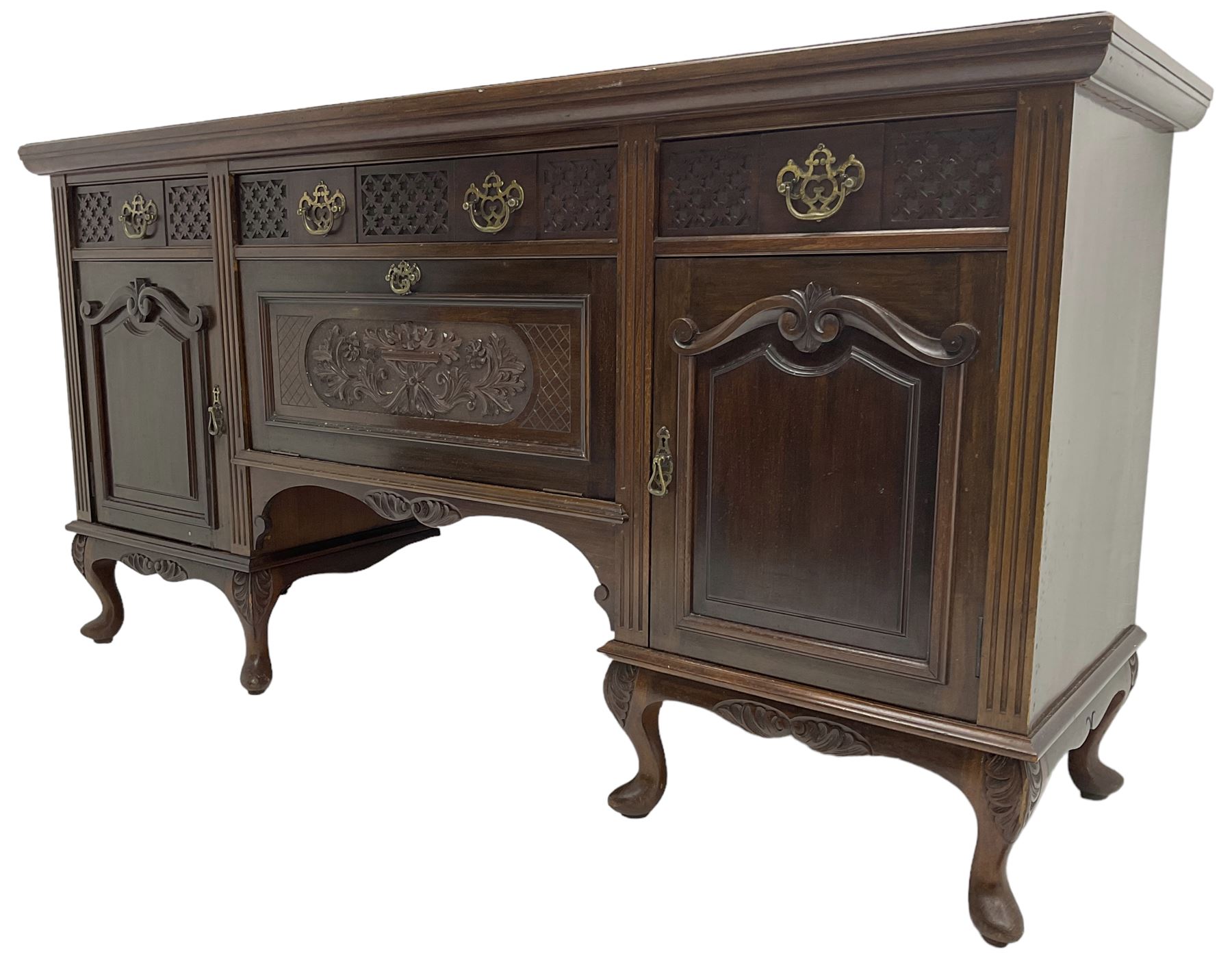 Late Victorian walnut sideboard - Image 8 of 9