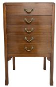 Edwardian mahogany five-drawer music cabinet