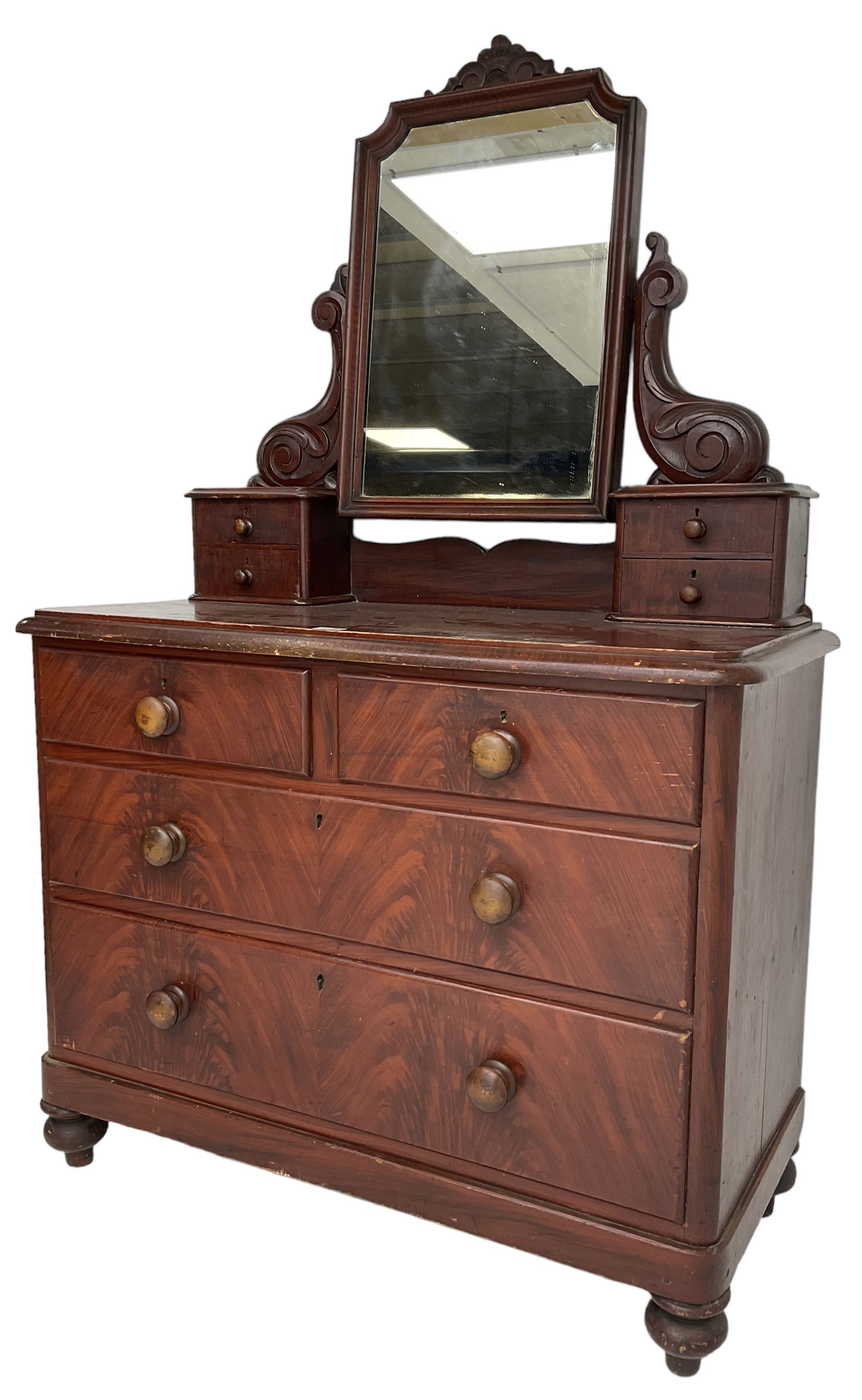 Victorian scumbled pine dressing chest - Image 6 of 8