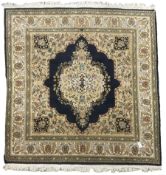 Persian Kirman indigo ground rug