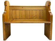 20th century waxed pine hall bench or pew