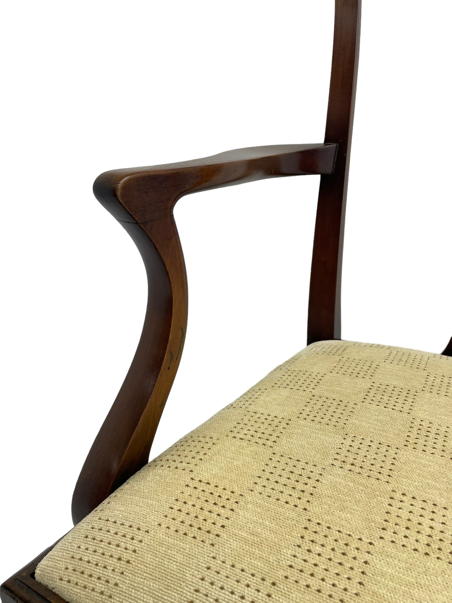 Set six (1+5) George III design mahogany dining chairs - Image 12 of 12