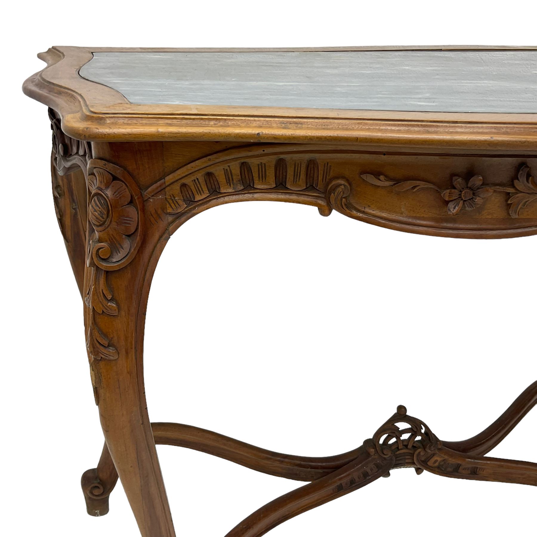 Louis Philippe design walnut console table - Image 5 of 8