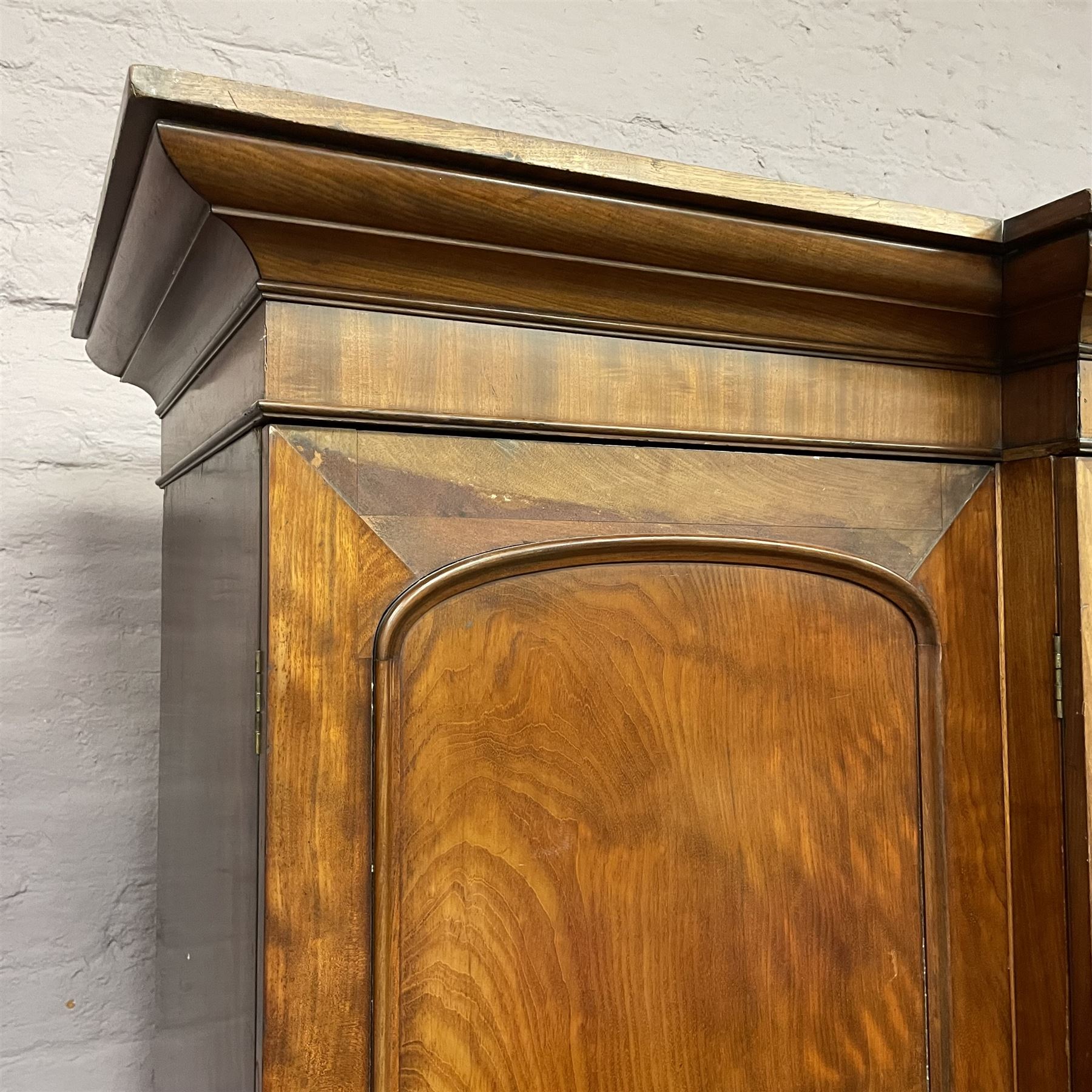 19th century figured mahogany quadruple breakfront press wardrobe - Image 2 of 16