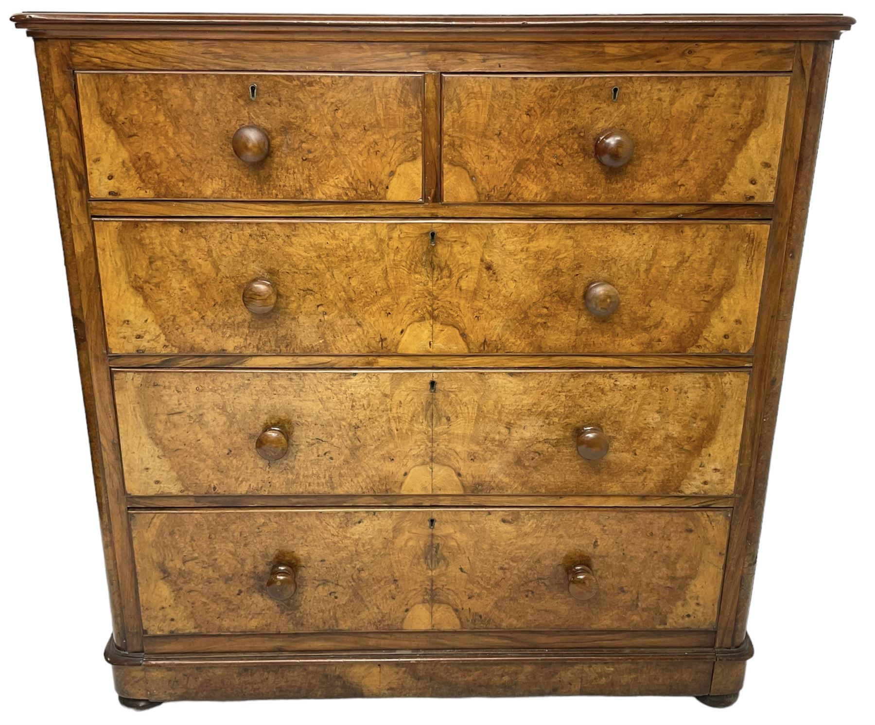 Early 20th century figured walnut chest - Image 2 of 8