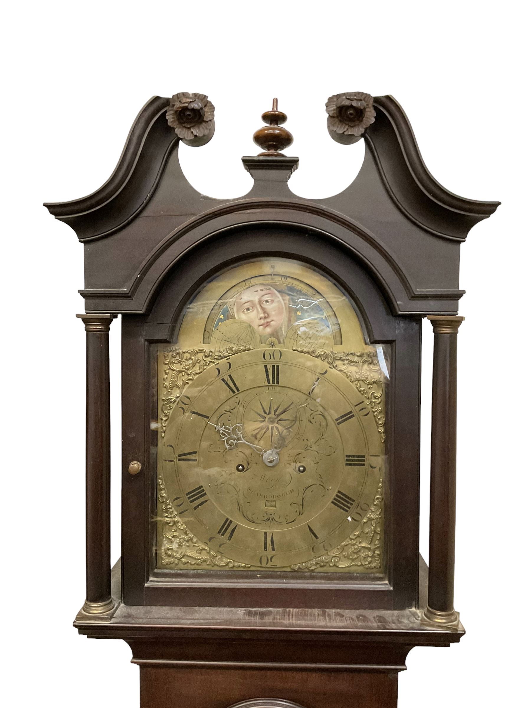 Joseph Wood of Scarborough - Late 18th century mahogany cased 8 day longcase clock c1780 with a swan - Image 2 of 7