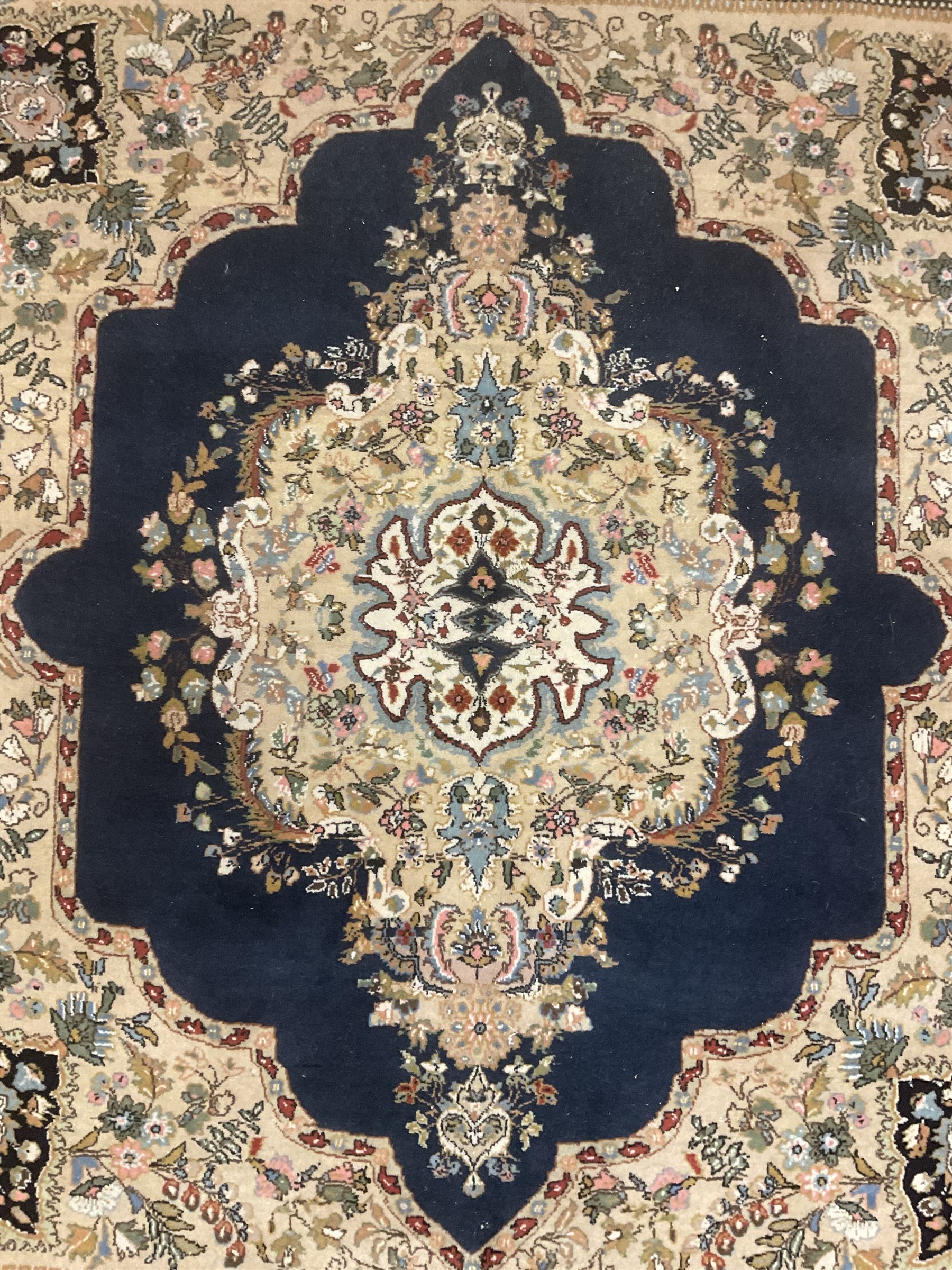 Persian Kirman indigo ground rug - Image 4 of 5