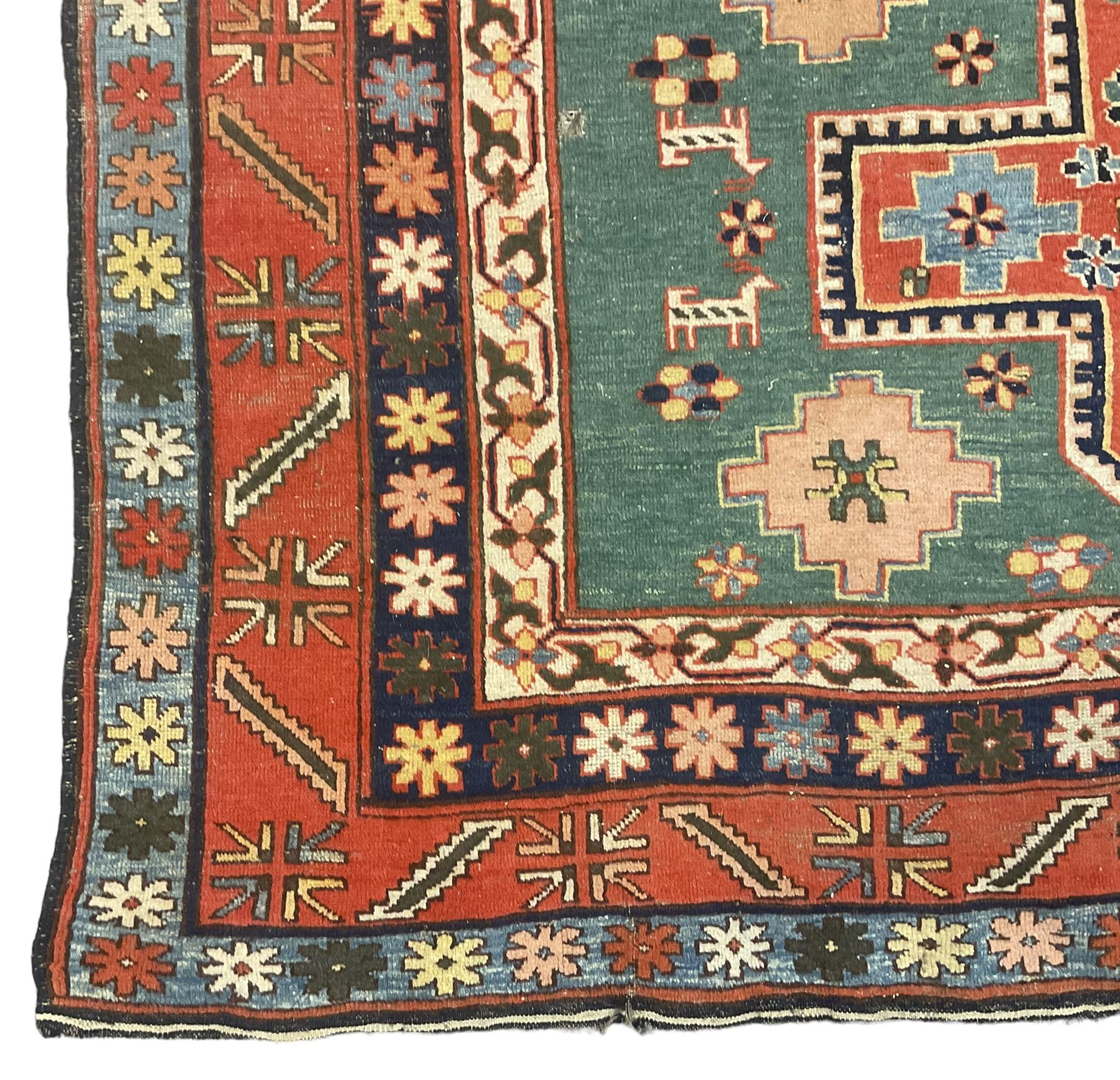 Caucasian turquoise ground rug - Image 2 of 6