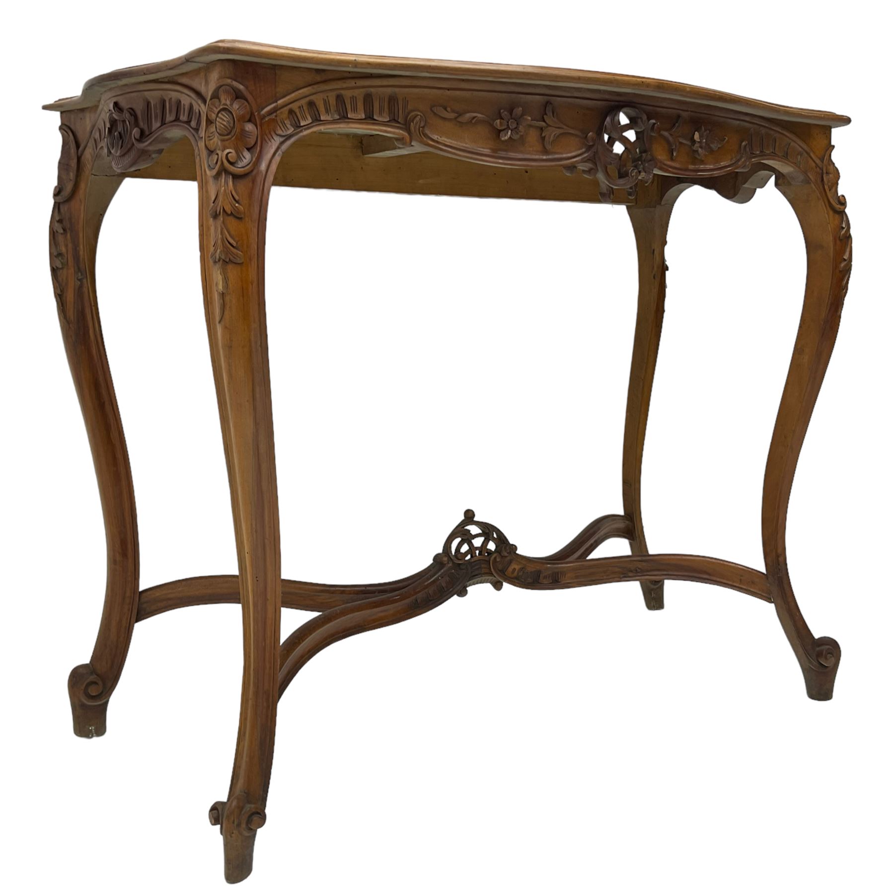 Louis Philippe design walnut console table - Image 3 of 8