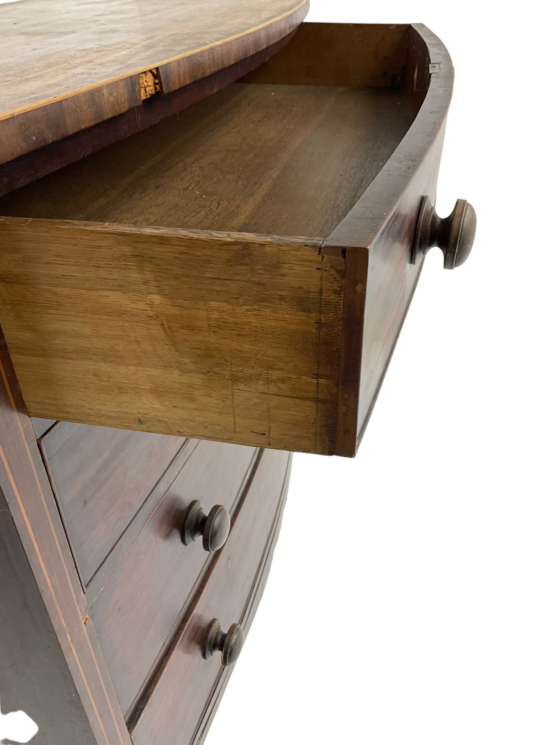 George III mahogany bow-front chest - Image 5 of 10