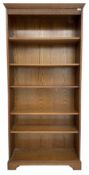 20th century oak open bookcase