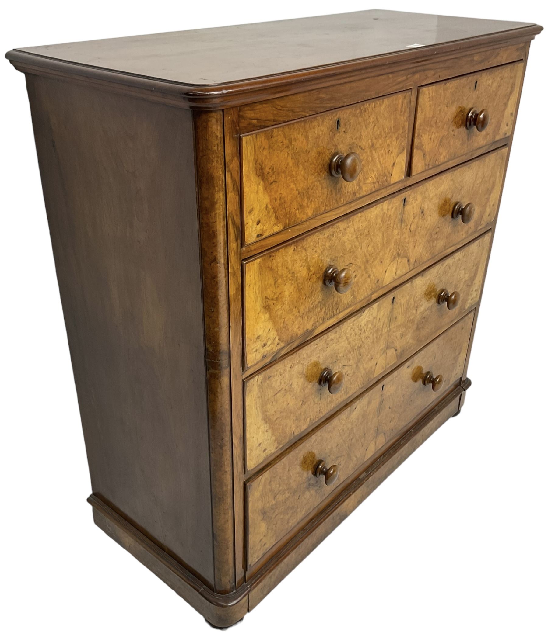 Early 20th century figured walnut chest - Image 3 of 8