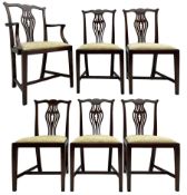 Set six (1+5) George III design mahogany dining chairs
