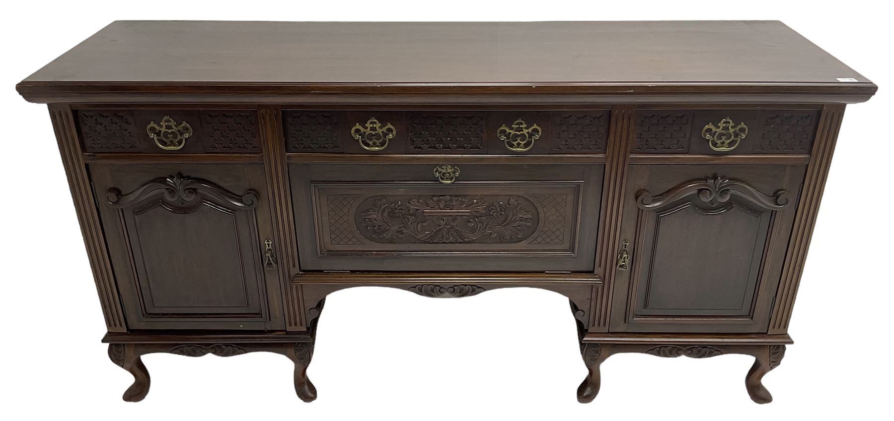 Late Victorian walnut sideboard - Image 7 of 9