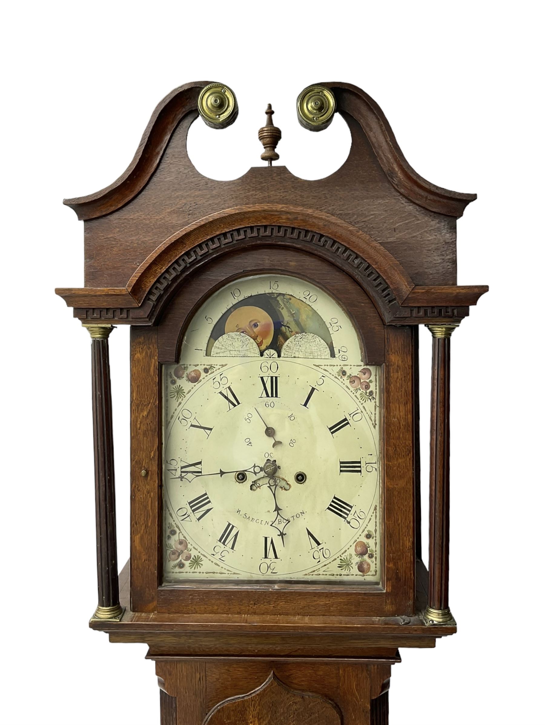 W Sargent of Boston (Lincs) - late 18th century oak cased 8-day longcase clock - Image 3 of 7