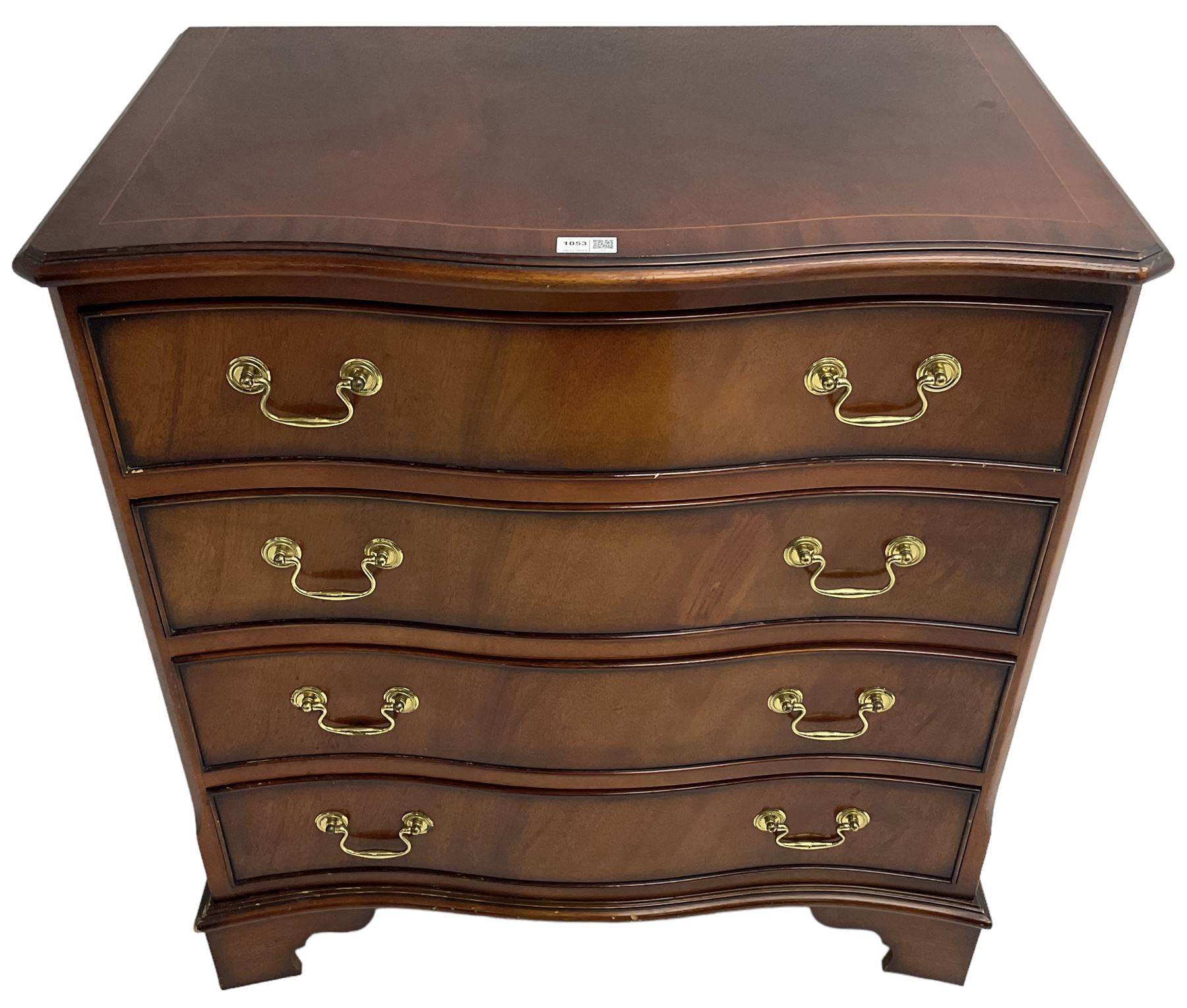 Georgian design mahogany serpentine chest - Image 8 of 8