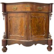 Victorian mahogany serpentine side cabinet