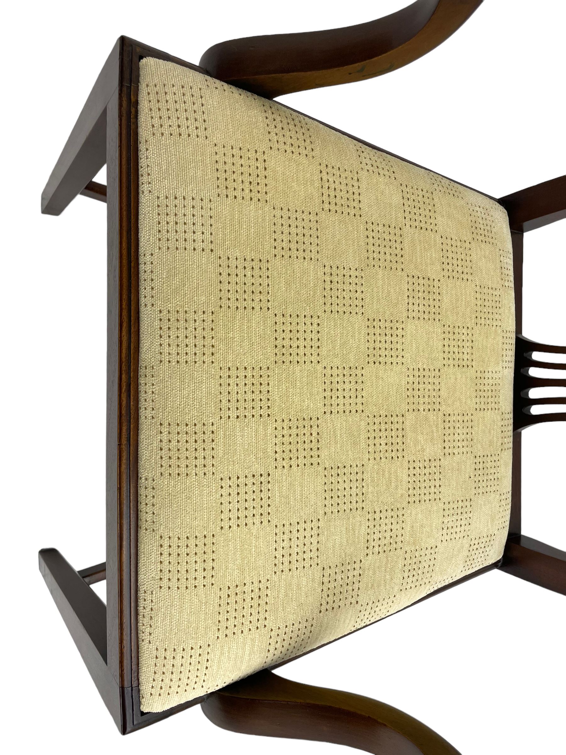 Set six (1+5) George III design mahogany dining chairs - Image 10 of 12