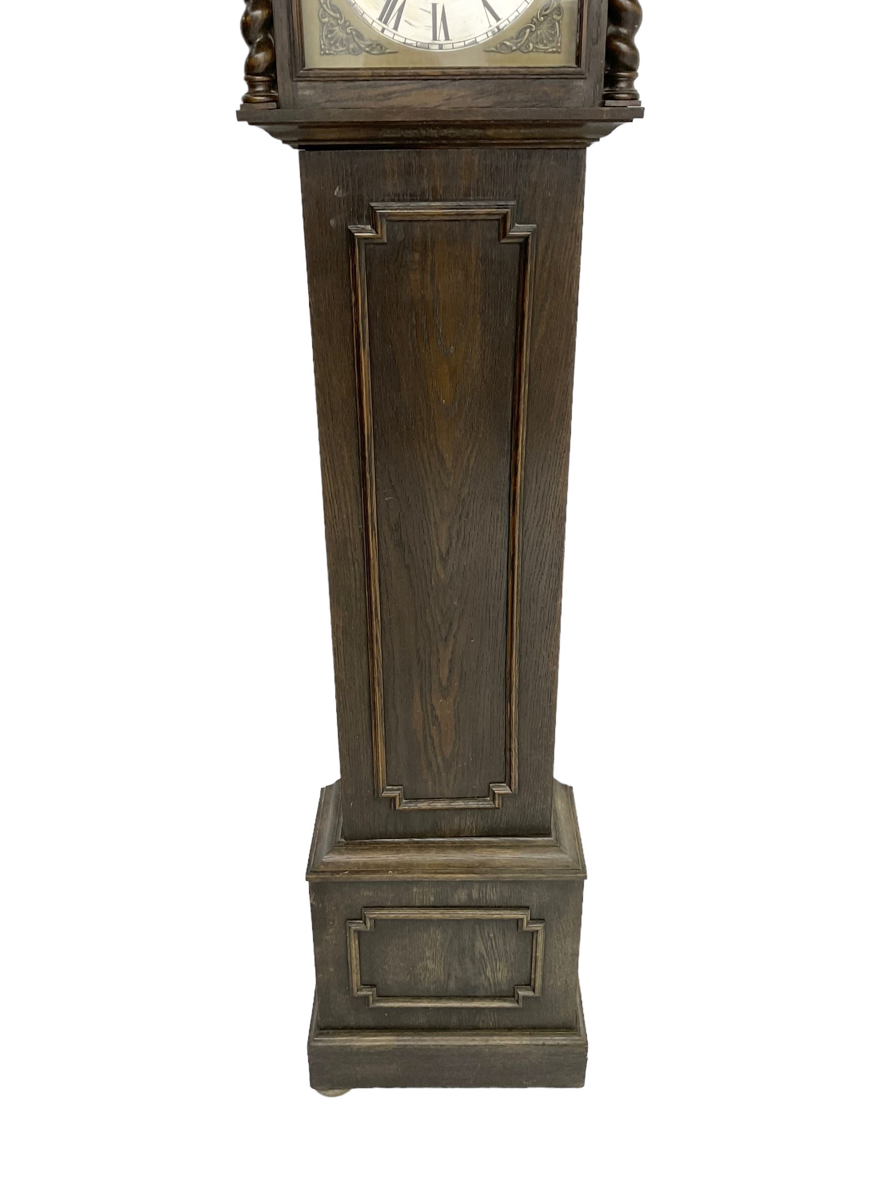 Early 20th century German oak cased 8-day longcase clock - Image 3 of 6