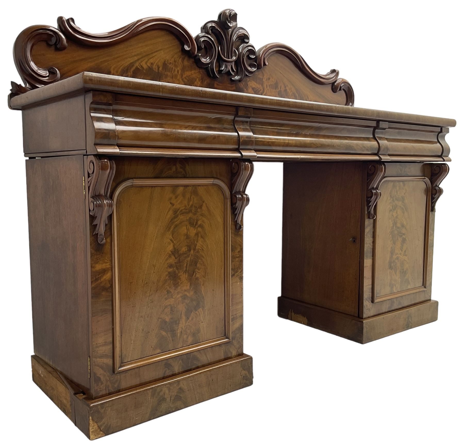 Victorian mahogany twin pedestal chiffonier - Image 4 of 9