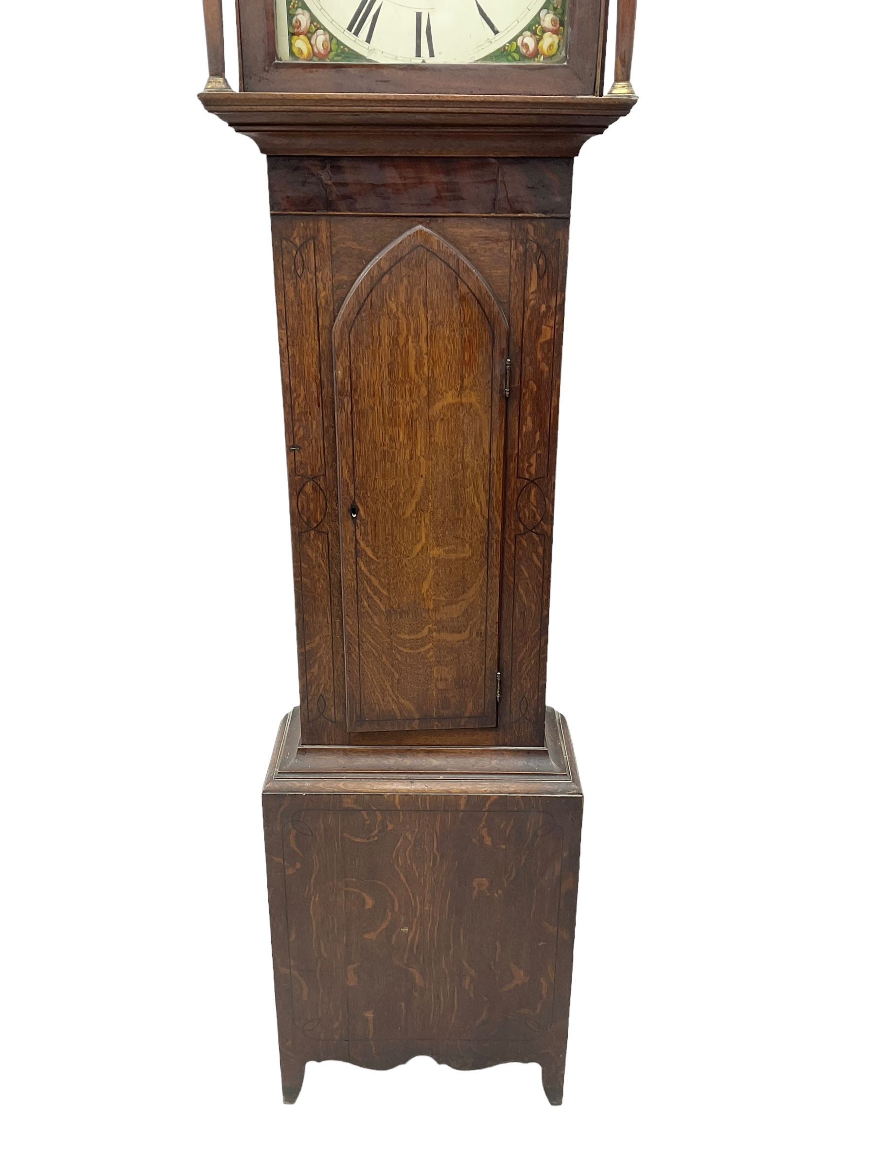 Ayers of Newcastle - 19th century oak cased 8 day longcase clock c1850 - Image 3 of 6