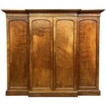 19th century figured mahogany quadruple breakfront press wardrobe