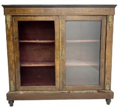 Victorian inlaid walnut pier cabinet