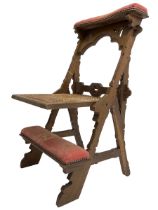 Late Victorian oak metamorphic prie-dieu chair