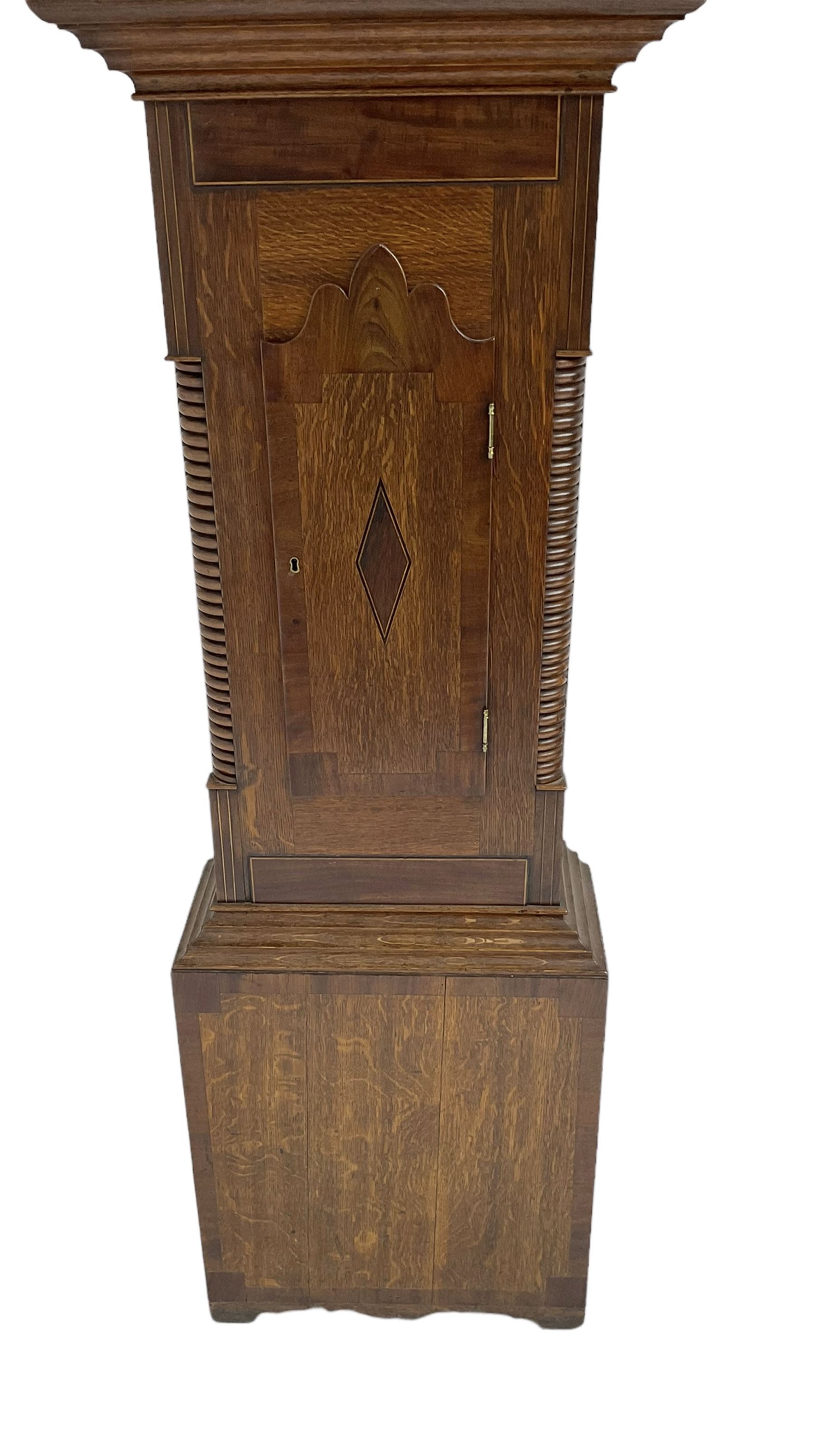 John Staniland of Malton - mid 19th century oak and mahogany 30 hour longcase clock c1860 - Image 4 of 6