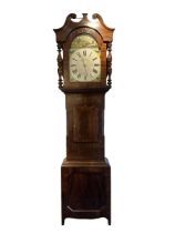 Late 19th century 30 hour Yorkshire mahogany longcase clock