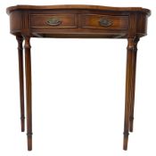 Regency design mahogany serpentine console table