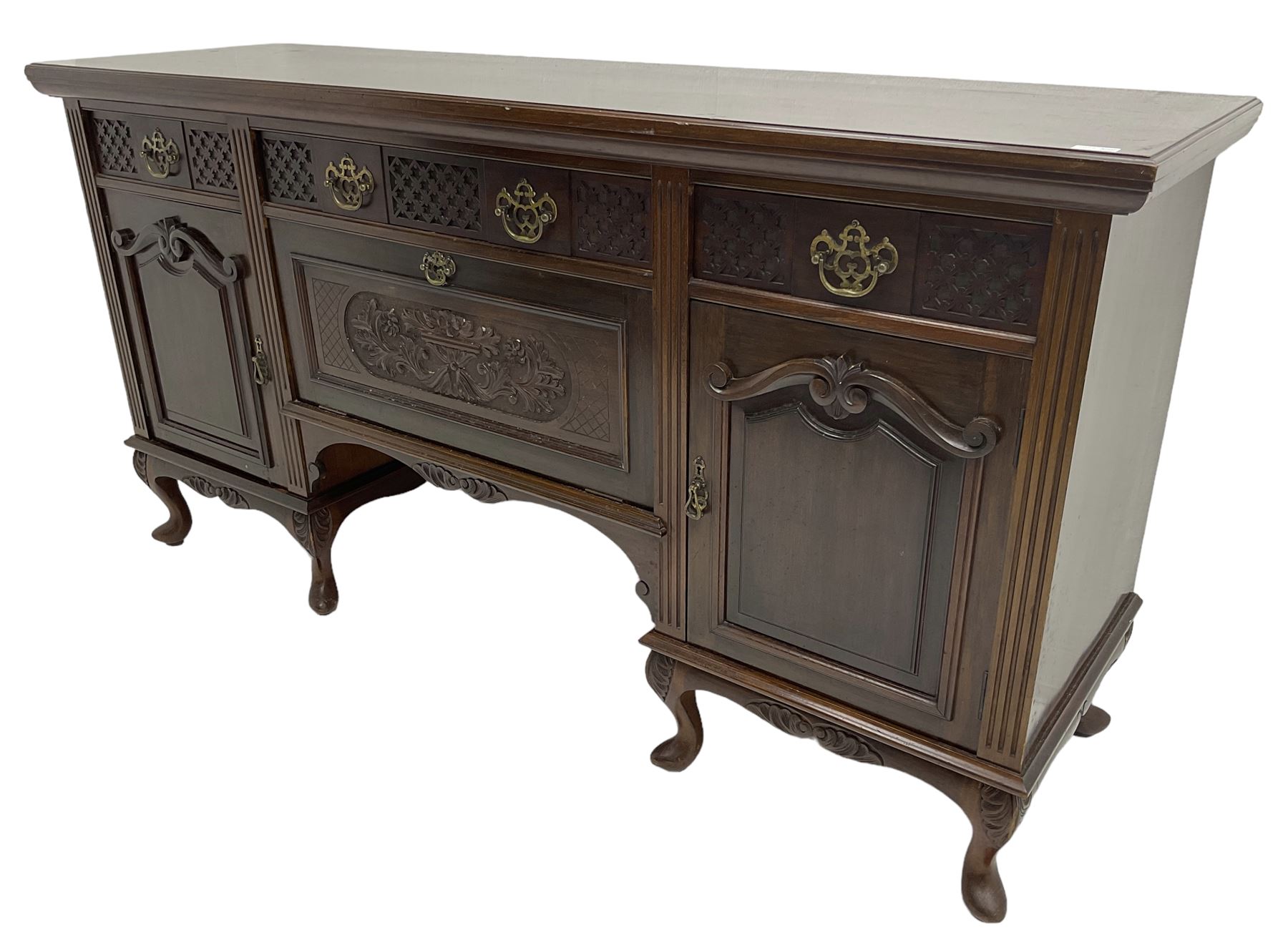 Late Victorian walnut sideboard - Image 3 of 9